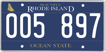 RI license plate 005897