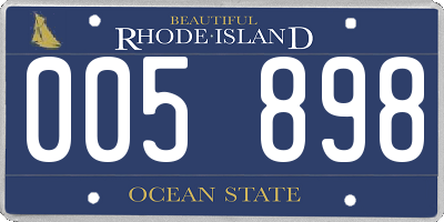 RI license plate 005898