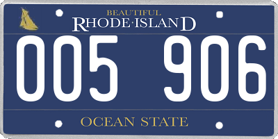 RI license plate 005906