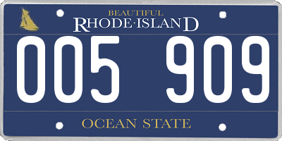 RI license plate 005909