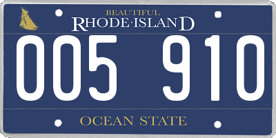 RI license plate 005910