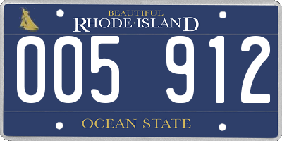RI license plate 005912