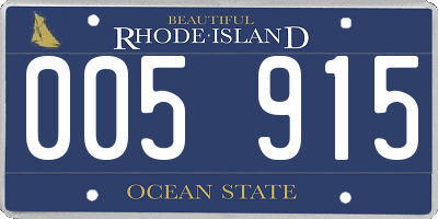 RI license plate 005915