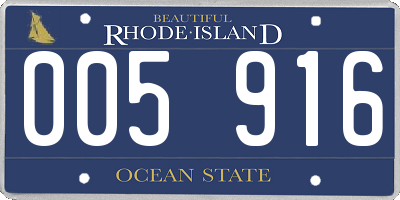 RI license plate 005916