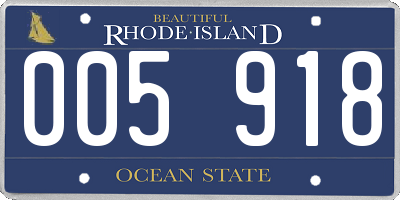 RI license plate 005918