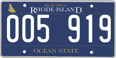 RI license plate 005919