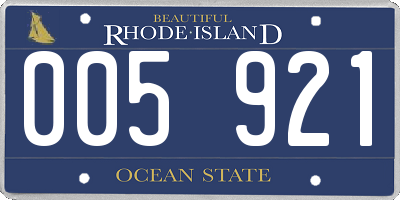 RI license plate 005921