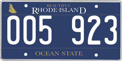 RI license plate 005923