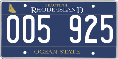 RI license plate 005925