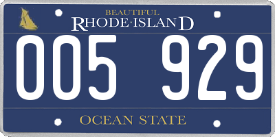 RI license plate 005929