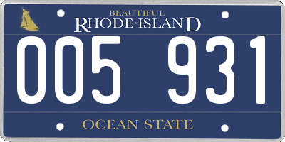 RI license plate 005931