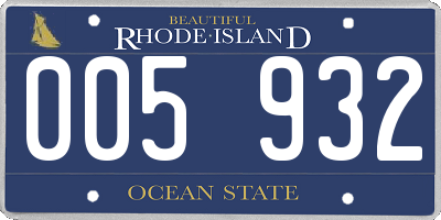 RI license plate 005932