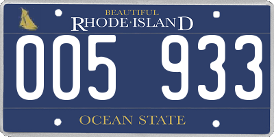 RI license plate 005933