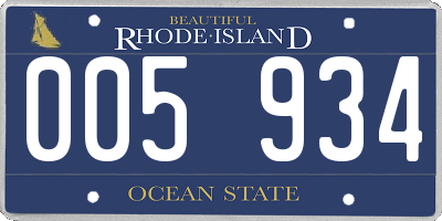 RI license plate 005934