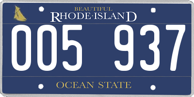 RI license plate 005937