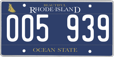 RI license plate 005939