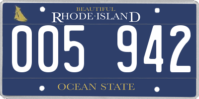 RI license plate 005942