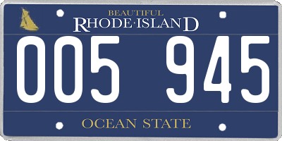 RI license plate 005945