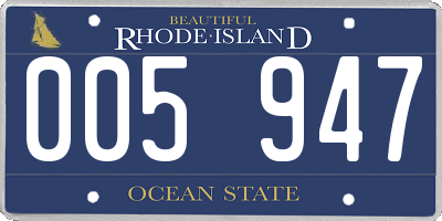 RI license plate 005947