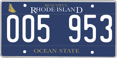 RI license plate 005953