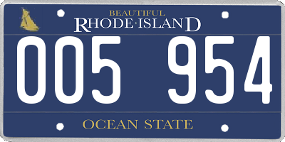 RI license plate 005954