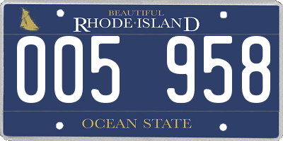 RI license plate 005958