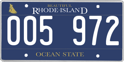 RI license plate 005972