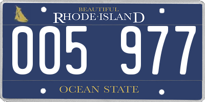 RI license plate 005977