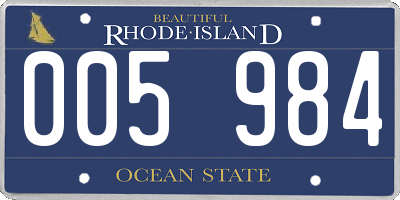 RI license plate 005984