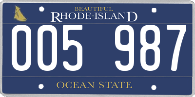 RI license plate 005987