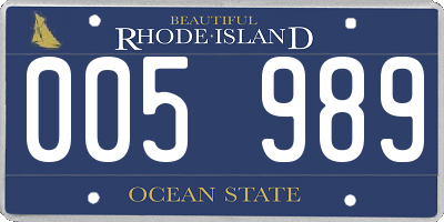 RI license plate 005989