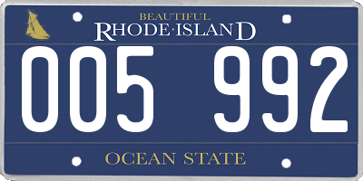 RI license plate 005992