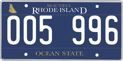 RI license plate 005996