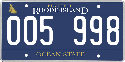 RI license plate 005998