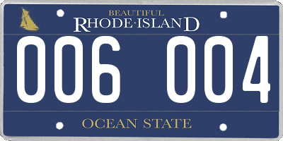 RI license plate 006004