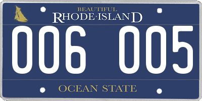 RI license plate 006005