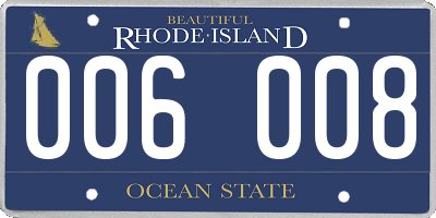 RI license plate 006008