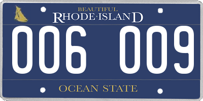 RI license plate 006009