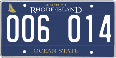 RI license plate 006014