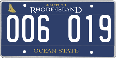 RI license plate 006019