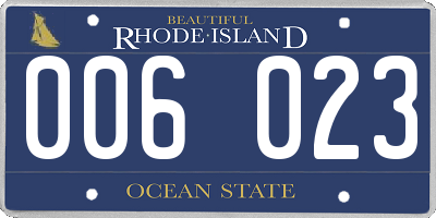 RI license plate 006023
