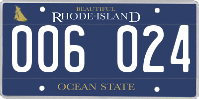 RI license plate 006024