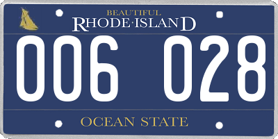 RI license plate 006028