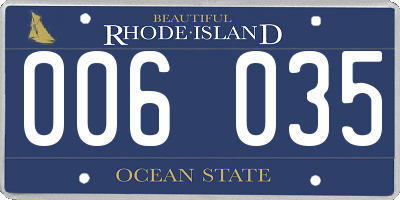 RI license plate 006035