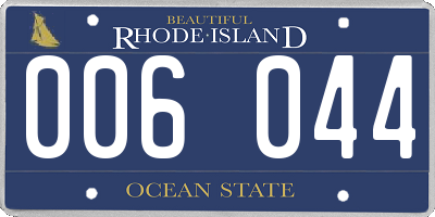 RI license plate 006044