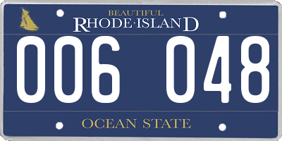 RI license plate 006048