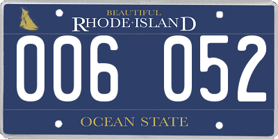 RI license plate 006052