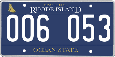RI license plate 006053