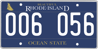 RI license plate 006056