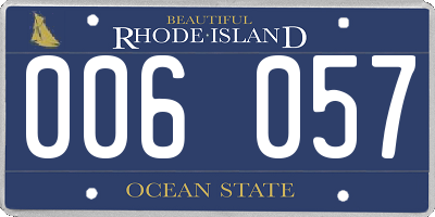 RI license plate 006057